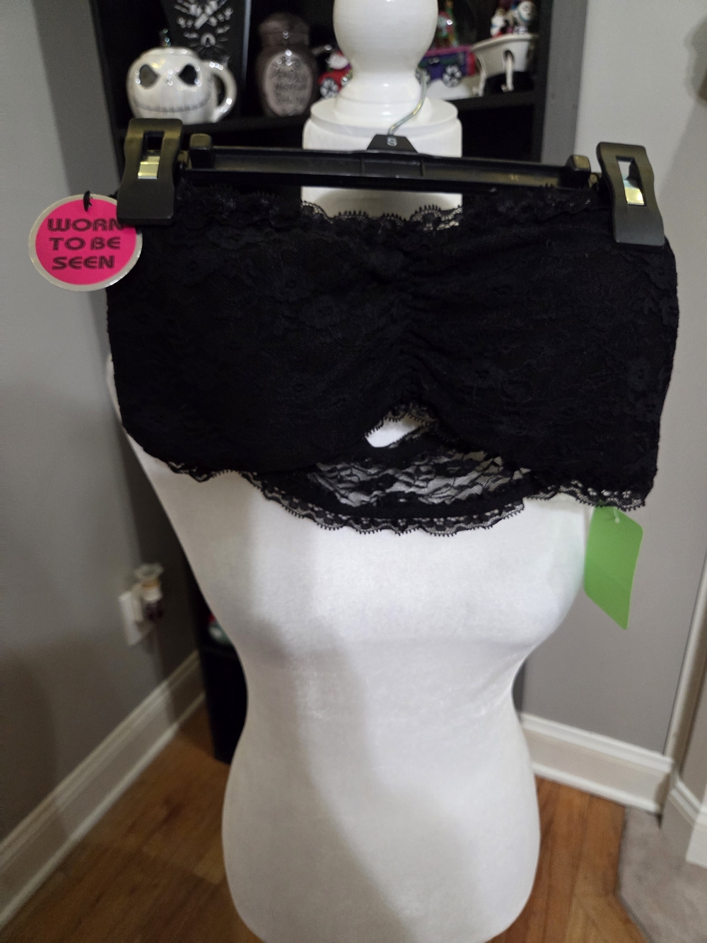 Strapless Black Lace Bandeau Bralette - Women Intimates